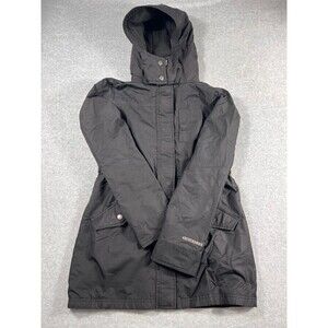 Abercrombie All-Season Weather Warrior Jacket Womens Small Black Hooded Parka